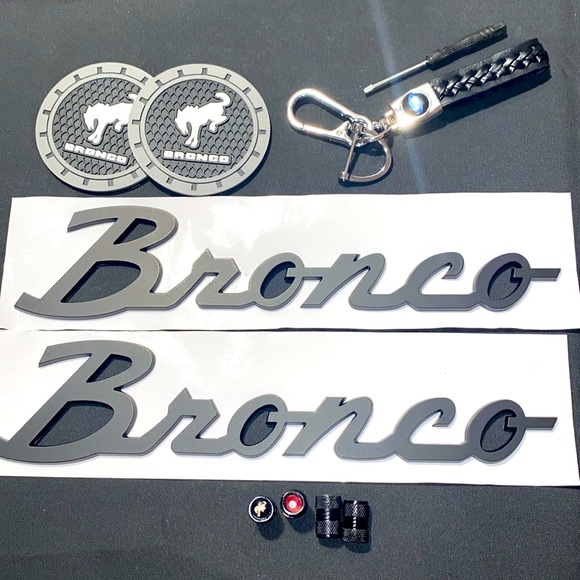 Accessories - Ford Bronco Leather Keychain, 🪛, Tire Valves, Cup Holders & Bronco's Name Set